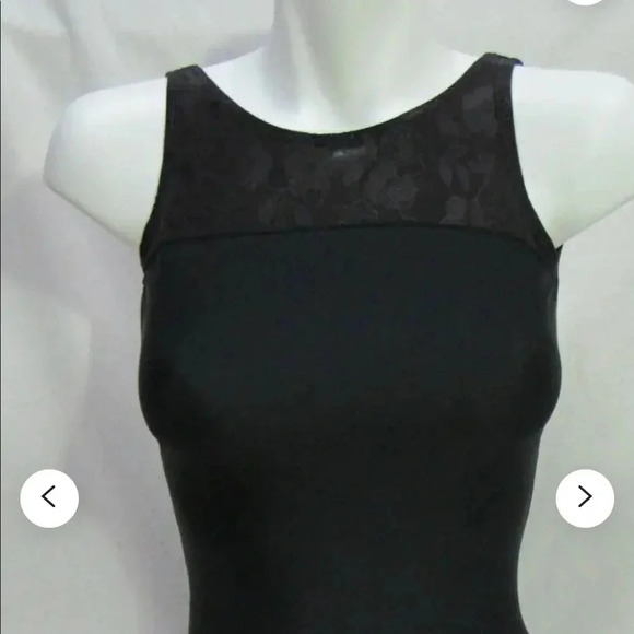 LeosByKat “Maren” Style Black Leotard with Floral Black on Black Size Small - Picture 2 of 10